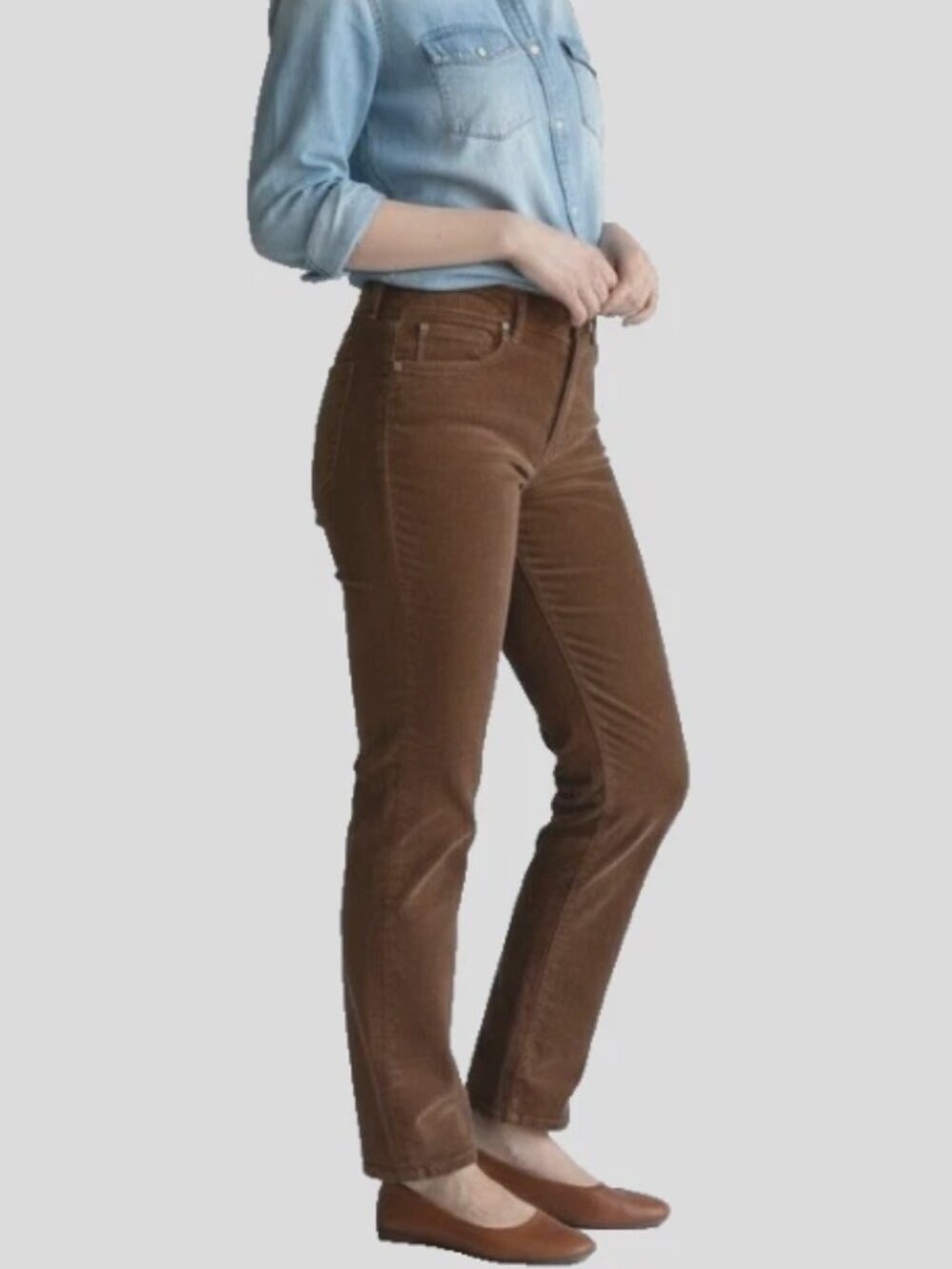 New! J.Jill Corduroy Driftwood Bootcut Jeans Size 10 - 54557
